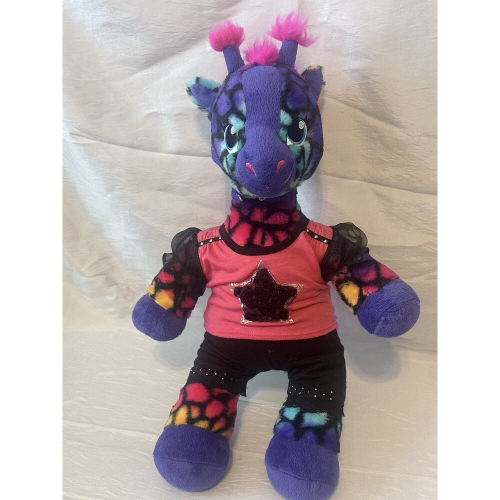 Build A Bear Lisa Frank Rainbow Giraffe Wild Style Stuffed Animal Plush Toy 18"